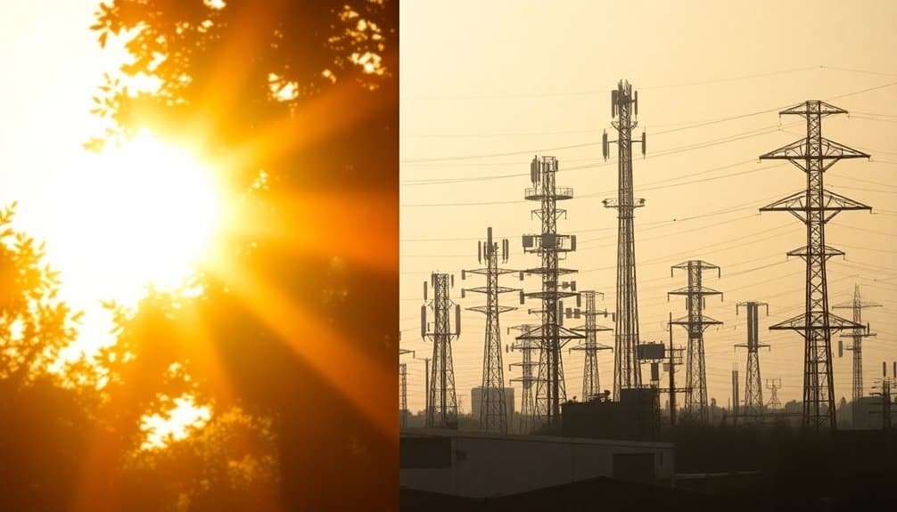 safety of sun vs emf